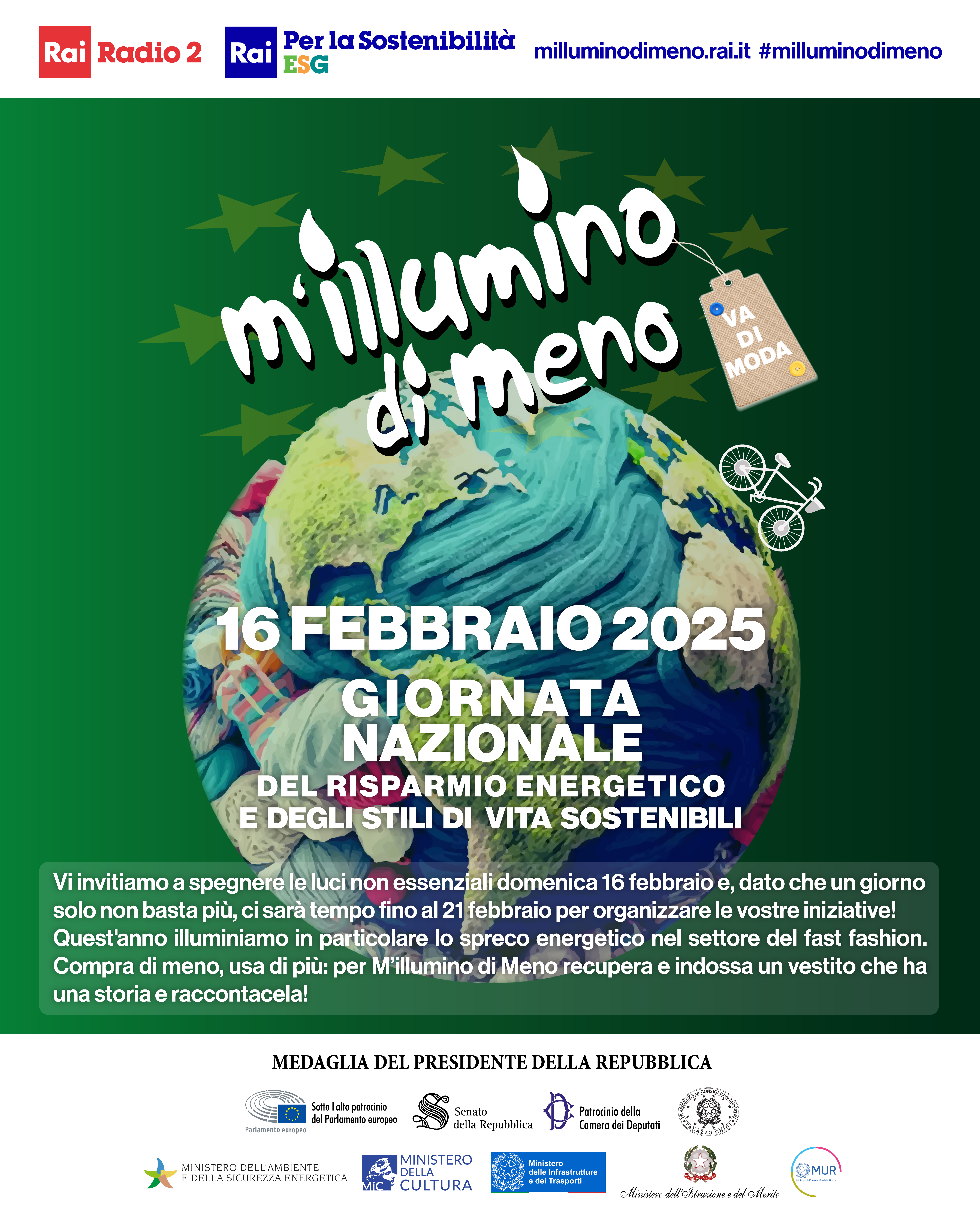 M'ILLUMINO DI MENO- Giornata nazionale del risparmio energetico e degli stili di vita sostenibili 