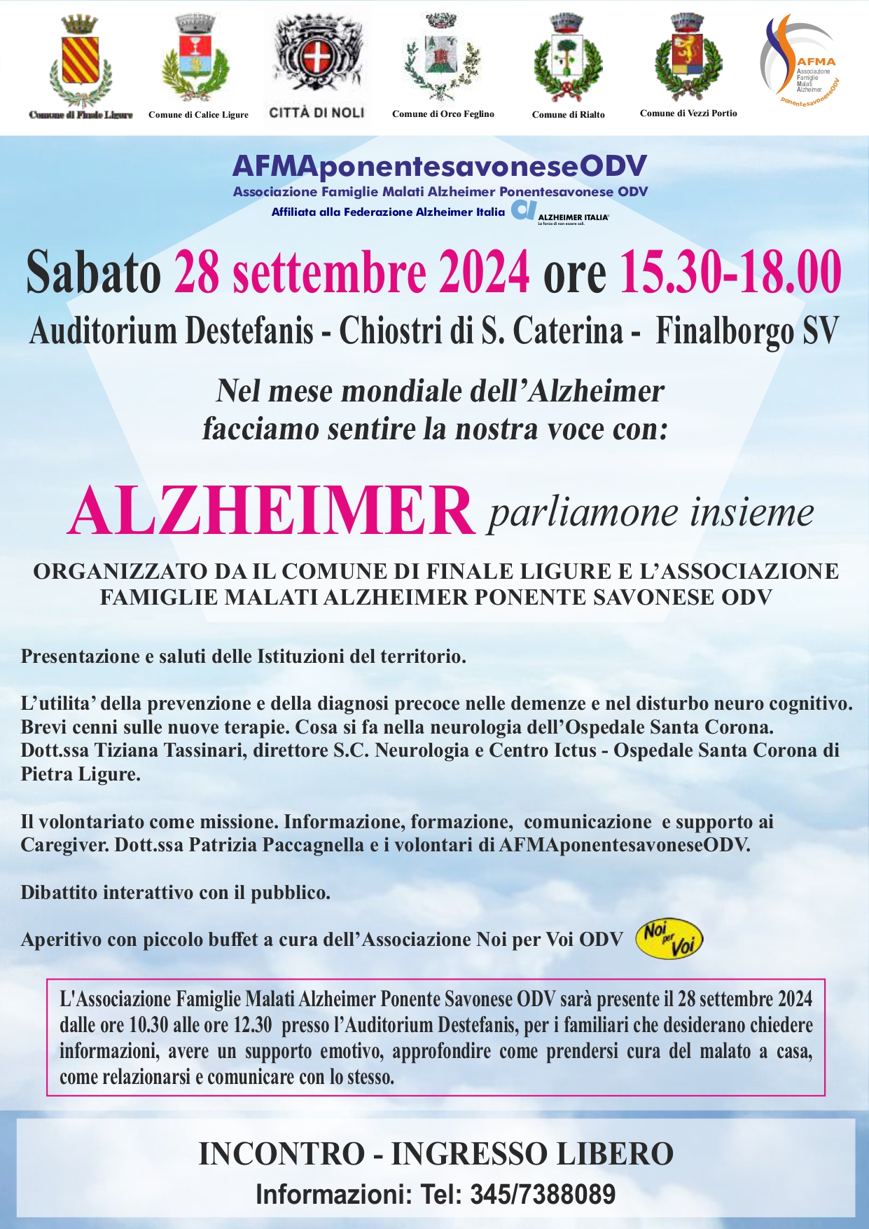 ALZHEIMER parliamone insieme - 28 settembre ore 15.30